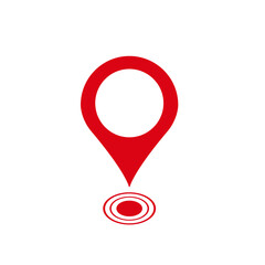 Poster - A red location icon with concentric rings, commonly used in navigation and map interfaces.