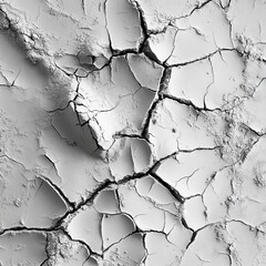 Poster - Cracked surface texture with detailed patterns and shadows, showcasing dry, weathered appearance