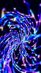 Poster - Hypnotic neon swirl: mesmerizing vortex of vibrant led lights in spiraling motion