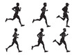 © vivi - group of runners silhouette vectors