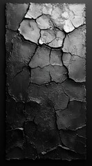 Poster - An abstract texture featuring cracked black surfaces with a rugged appearance and a modern artistic design.