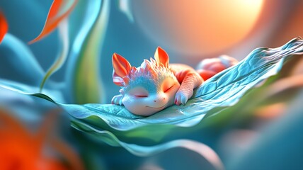 Aufkleber - Cute dinosaur with big eyes and a friendly smile, sitting happily with tiny arms and a playful expression.

