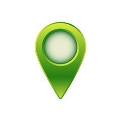 Poster - A green map marker icon featuring a gradient shade and a rounded center, ideal for digital navigation.