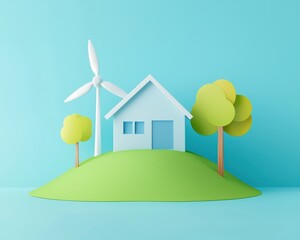 Wall Mural - an infographic-style image showing ways to save energy at home