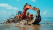 © Cdel - Robot dredger efficiently pumping sand and debris, deepening waterways to enhance commercial shipping routes, showcasing advanced technology in marine engineering.
