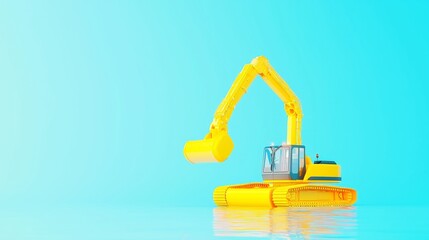 Poster - Dredging Robot at Work in Harbor, Efficiently Clearing Shipping Lanes of Debris, Minimalist Background, Clean Setting, Uncluttered Space