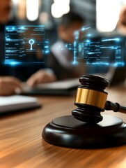 Poster - Courtroom technology enhances legal proceedings as justice seeks truth in modern world