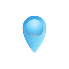 Poster - Blue location pin icon symbolizing navigation and map positioning in digital applications and design.