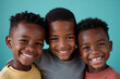 © Khomsan - The group of black boys smiled happily, their eyes bright. The black boy friend