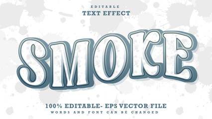 Fototapete - 3d White Word Smoke Editable Text Effect Design Template