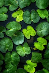 Poster - A serene pond where lily pads are shaped like puzzle tiles
