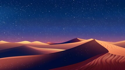Wall Mural - a desert landscape with a starry sky