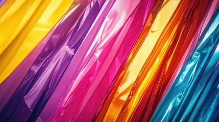 Poster - Vibrant Colorful Plastic Sheets in Modern Abstract Design