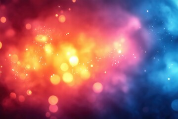 Poster - Colorful bokeh lights creating a vibrant and festive atmosphere