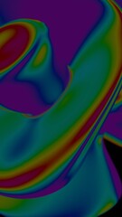 Aufkleber - Vibrant rainbow fluid forms swirl in a psychedelic gradient, creating a dynamic abstract design with bold color transitions and a smooth, dreamlike flow........