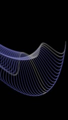 Leinwandbilder - Curved glowing lines forming a fluid wave pattern on a black background, creating a minimal and futuristic abstract design........