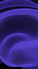 Poster - Wavy dot pattern in deep blue tones on a dark background, creating an abstract, futuristic design with a sense of depth, movement, and optical illusion.