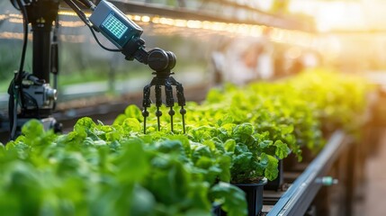 Poster - Robotic Arm Harvesting Fresh Lettuce in Indoor Hydroponic Farm