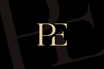 Poster - pe or ep letter logo icon design. classic style luxury initials monogram.