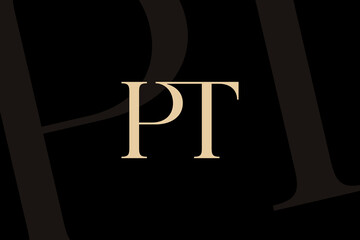 Poster - pt or tp letter logo icon design. classic style luxury initials monogram.