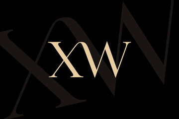 Poster - xw or wx letter logo icon design. classic style luxury initials monogram.