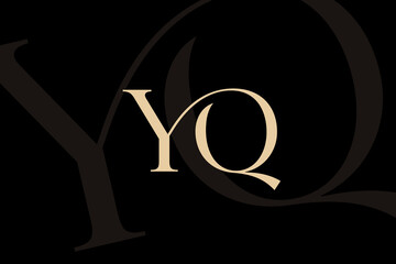 Poster - yq or qy letter logo icon design. classic style luxury initials monogram.