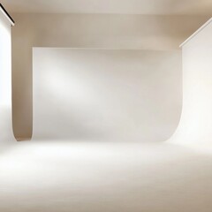 Poster - Clean and Bright: A Professional Photo Studio with Seamless White Backdrop for Creative Shoots