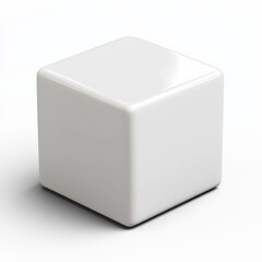 Aufkleber - Minimalist white cube on a clean white surface, showcasing simple geometric form and subtle shadows.