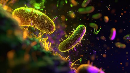 Poster - Colorful Microorganisms in a Vibrant Digital Environment