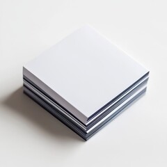 Poster - Stack of Blank White Paper Sheets on White Surface, Ready for Notes and Creativity