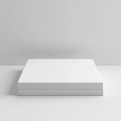 Aufkleber - White Square Podium in Studio Setting for Product Display or Presentation, Minimalist and Clean Style.