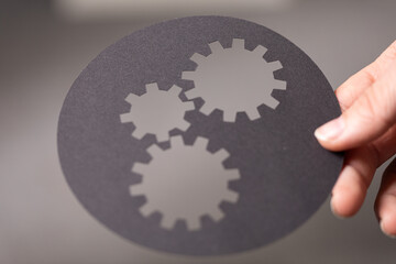 Poster - Abstract image of gears representing teamwork, collaboration, and mechanics.