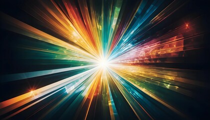 Radiant Burst of Abstract Prism Light Reflections