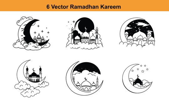 Ramadan Icon,Islamic holy kaaba of hajj in mecca greeting background stock illustration