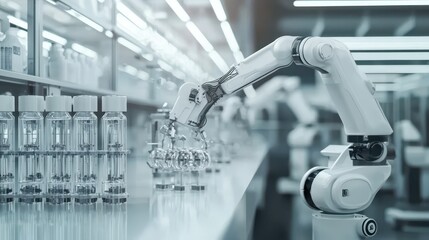 Fototapete - Advanced Robotics in Laboratory Setting with High-Tech Equipment