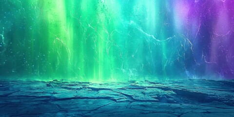 Wall Mural - a colorful aurora with a blue sky background