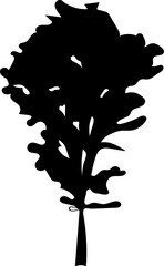 Wall Mural - tree silhouette, vector on white background