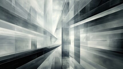 Poster - Abstract Futuristic Architecture with Glass and Light Reflections