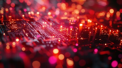 Poster - Abstract Technology Background with Bright Lights and Patterns