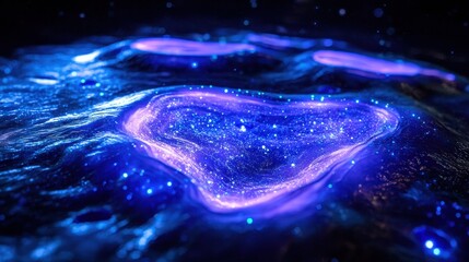 Poster - Vibrant Abstract Cosmic Landscape with Luminous Purple Elements