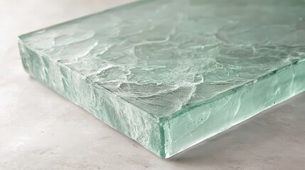 Poster - Textured Glass Surface with Unique Patterns and Soft Lighting