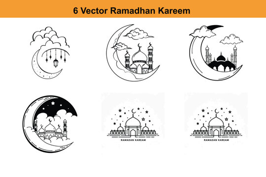 Ramadan Icon,Islamic holy kaaba of hajj in mecca greeting background stock illustration