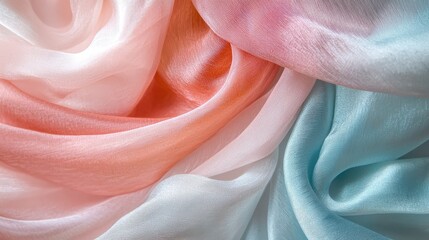 Poster - Soft Textiles in Pastel Colors Creating a Flowing Fabric Background