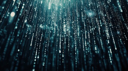 Poster - Glimmering Particles and Lights in Dark Abstract Background