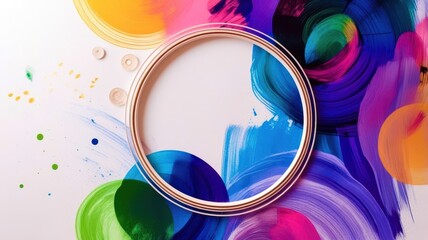 Poster - A colorful painting with a circle in the middle