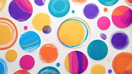 Poster - A colorful background with many circles of different sizes and colors