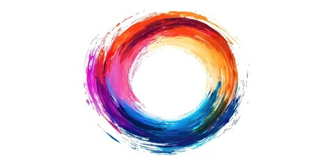 Poster - A colorful swirl with a white background