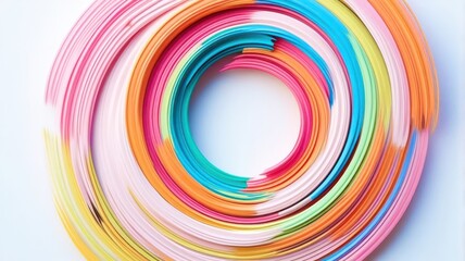Poster - A colorful paper circle with a rainbow of colors