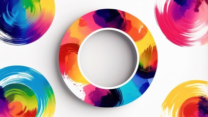 Poster - A colorful circle with a white circle in the middle