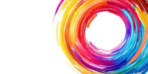 Poster - A colorful swirl with a white background